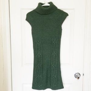 Forest Green Sleeveless Turtleneck Sweater Dress Size Small